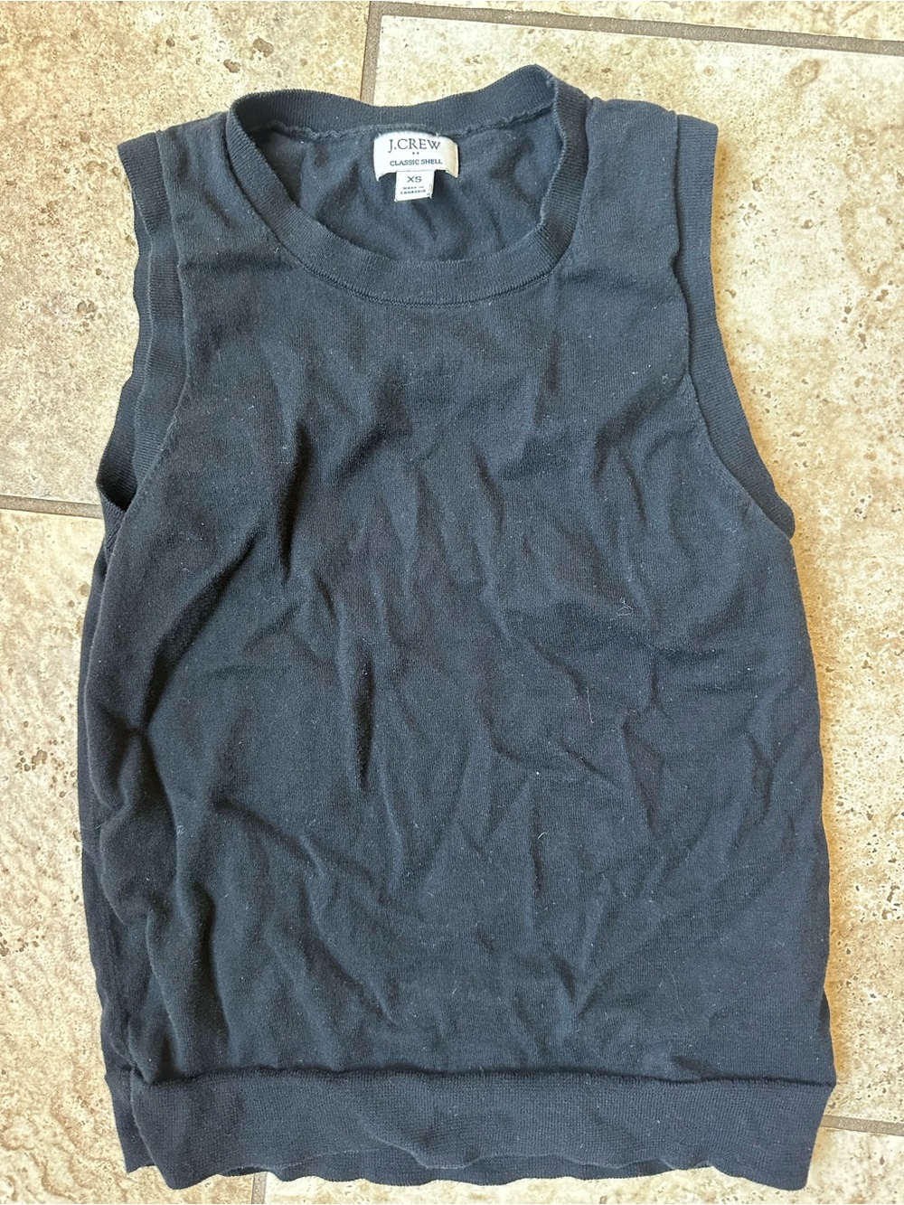 J. Crew Black Sleeveless Knit Top